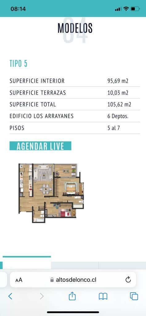 Departamento con Vista al Río – Altos de Lonco, Edificio Arrayanes